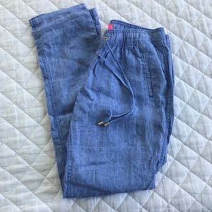 Lilly Pulitzer Aden Beckon Blue 100% Linen Pants